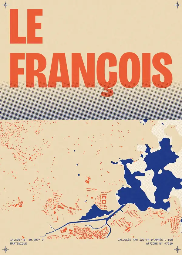 Affiche de Le François, calculée par 123-fr d'après l'IGN