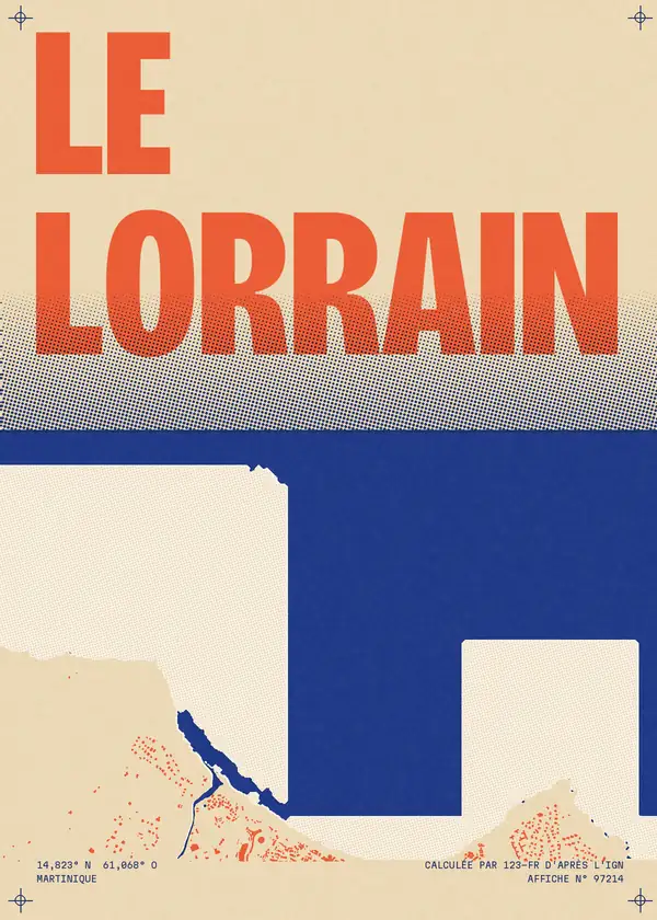 Affiche de Le Lorrain, calculée par 123-fr d'après l'IGN