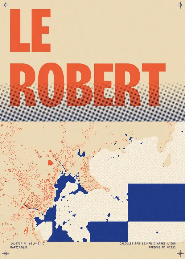 Affiche de Le Robert, calculée par 123-fr d'après l'IGN
