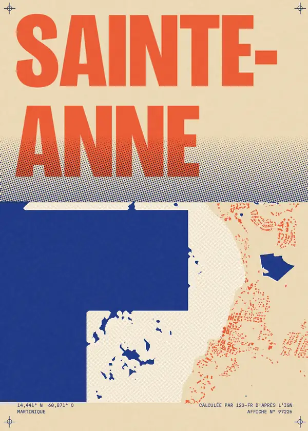 Affiche de Sainte-Anne, calculée par 123-fr d'après l'IGN