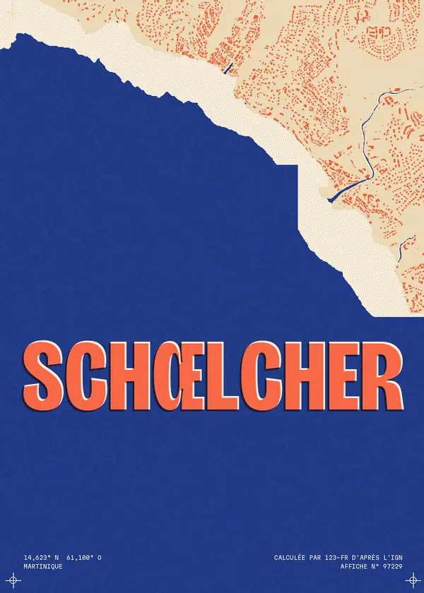 Affiche de Schœlcher, calculée par 123-fr d'après l'IGN