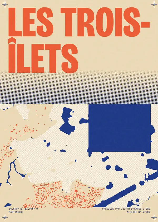 Affiche de Les Trois-Îlets, calculée par 123-fr d'après l'IGN