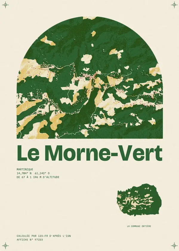 Affiche de Le Morne-Vert, calculée par 123-fr d'après l'IGN