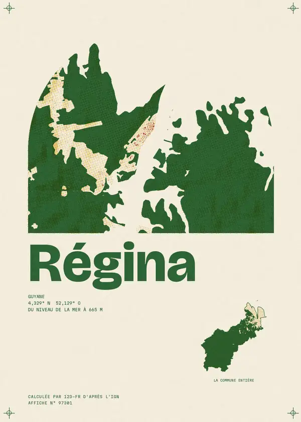 Affiche de Régina, calculée par 123-fr d'après l'IGN