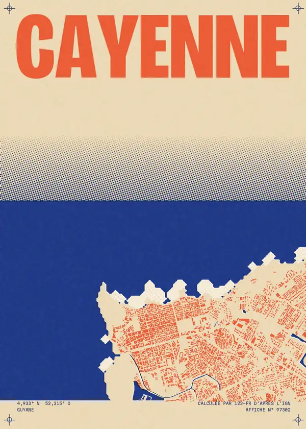Affiche de Cayenne, calculée par 123-fr d'après l'IGN