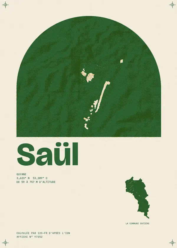 Affiche de Saül, calculée par 123-fr d'après l'IGN