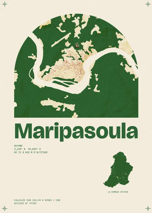 Affiche de Maripasoula, calculée par 123-fr d'après l'IGN