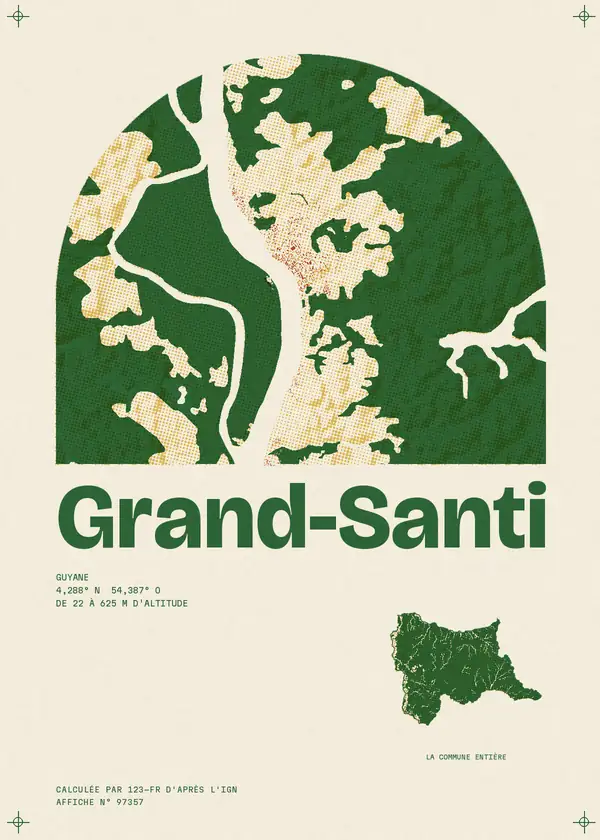 Affiche de Grand-Santi, calculée par 123-fr d'après l'IGN