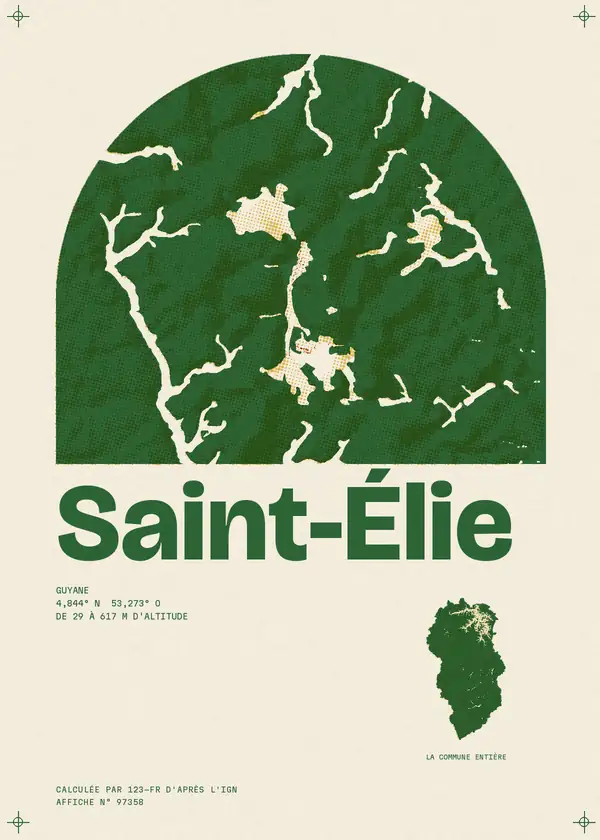 Affiche de Saint-Élie, calculée par 123-fr d'après l'IGN