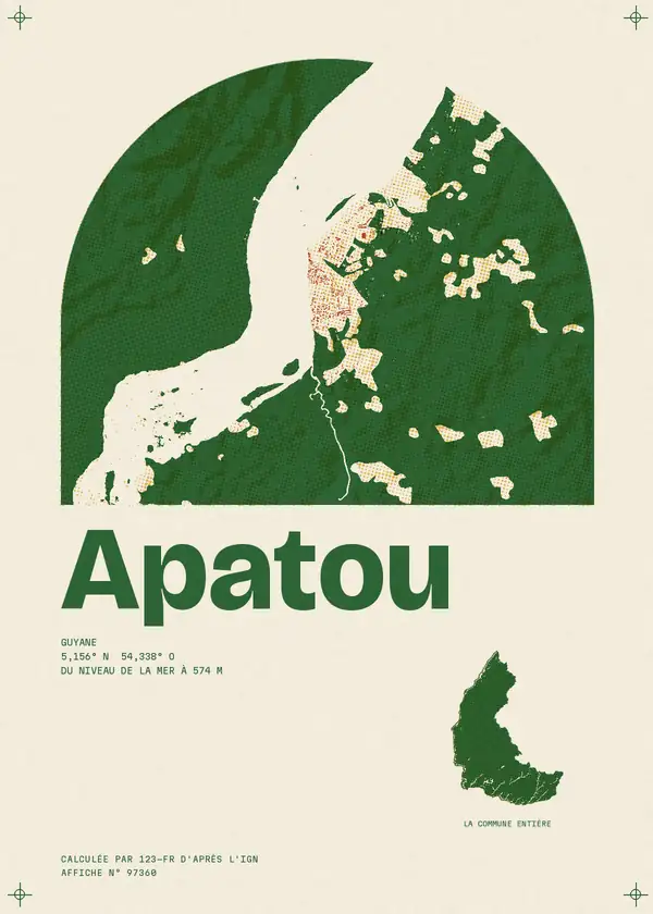 Affiche de Apatou, calculée par 123-fr d'après l'IGN