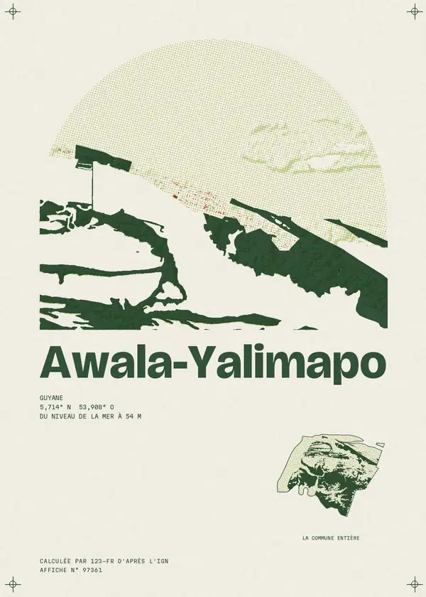 Affiche de Awala-Yalimapo, calculée par 123-fr d'après l'IGN