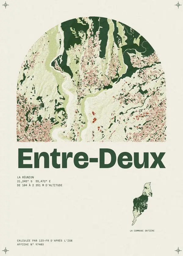 Affiche de Entre-Deux, calculée par 123-fr d'après l'IGN