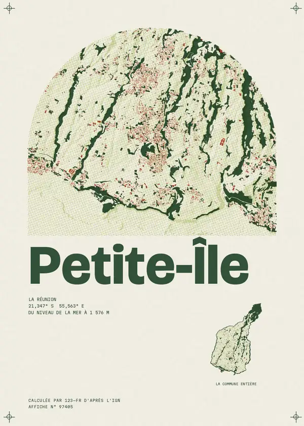 Affiche de Petite-Île, calculée par 123-fr d'après l'IGN