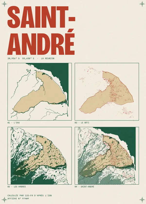 Affiche de Saint-André, calculée par 123-fr d'après l'IGN