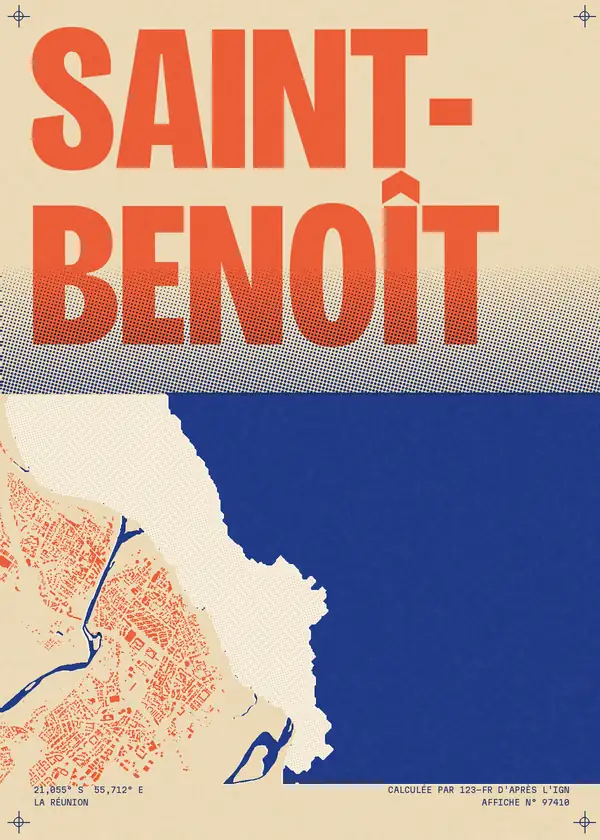 Affiche de Saint-Benoît, calculée par 123-fr d'après l'IGN