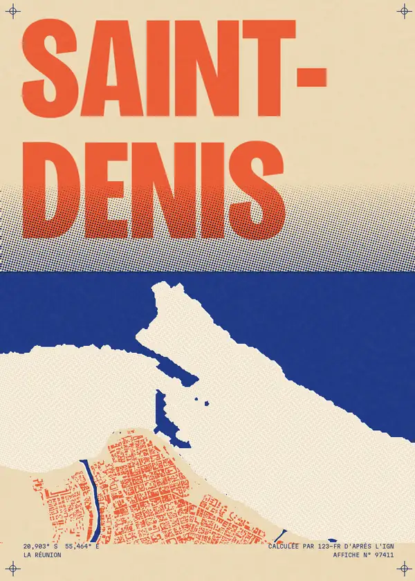 Affiche de Saint-Denis, calculée par 123-fr d'après l'IGN