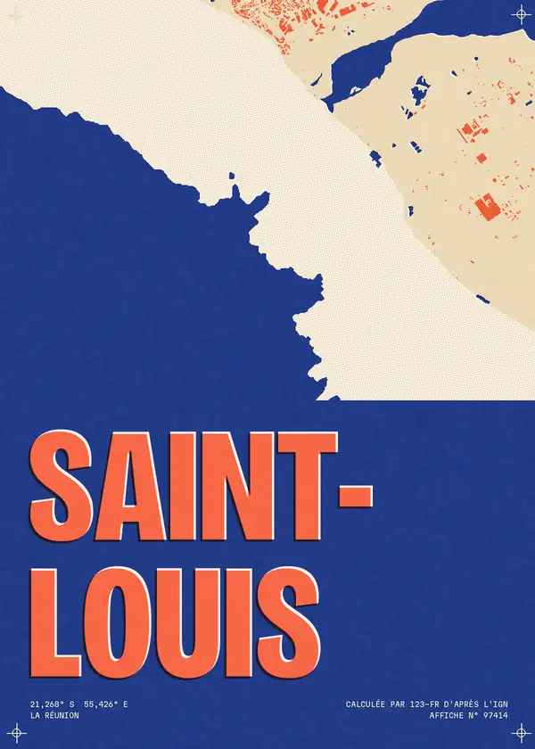 Affiche de Saint-Louis, calculée par 123-fr d'après l'IGN