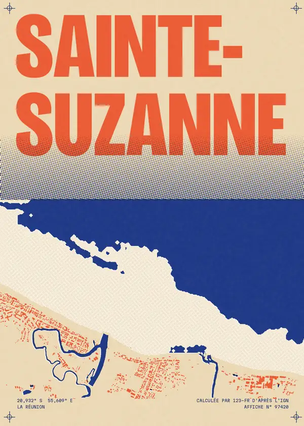 Affiche de Sainte-Suzanne, calculée par 123-fr d'après l'IGN