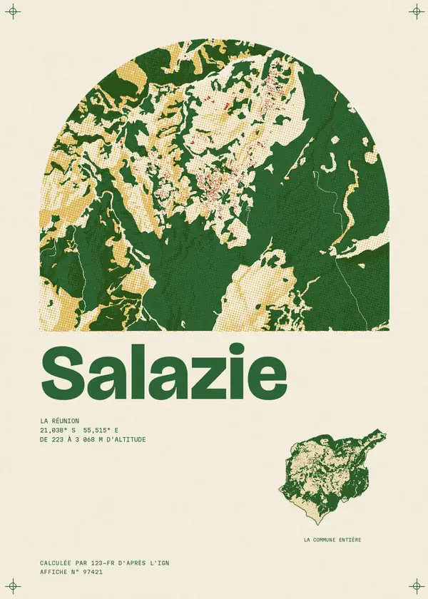 Affiche de Salazie, calculée par 123-fr d'après l'IGN