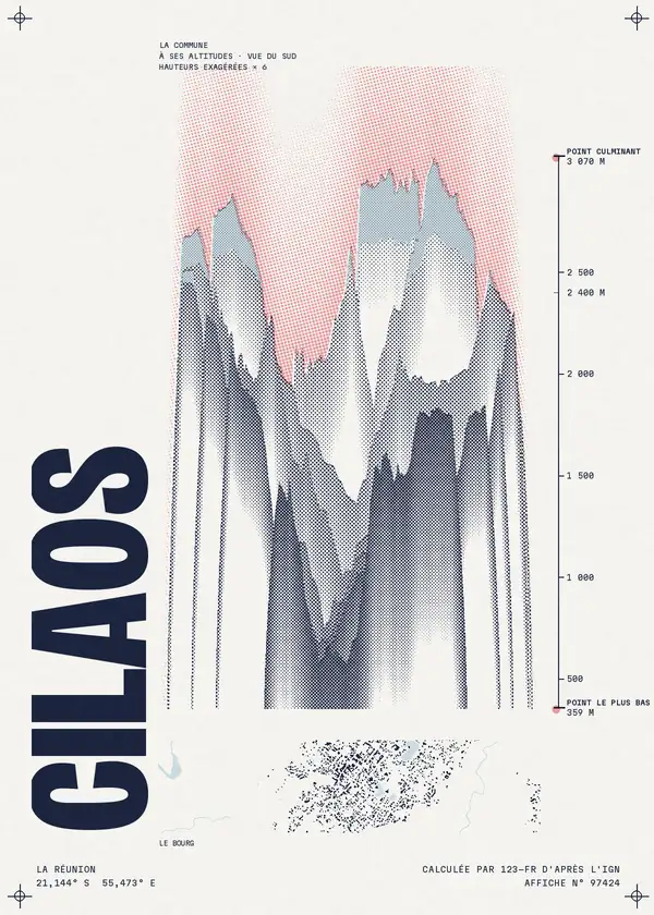 Affiche de Cilaos, calculée par 123-fr d'après l'IGN