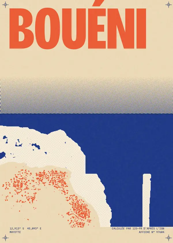 Affiche de Bouéni, calculée par 123-fr d'après l'IGN