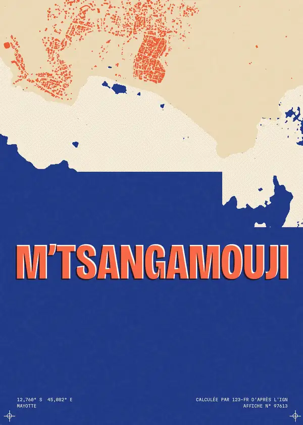 Affiche de M'Tsangamouji, calculée par 123-fr d'après l'IGN