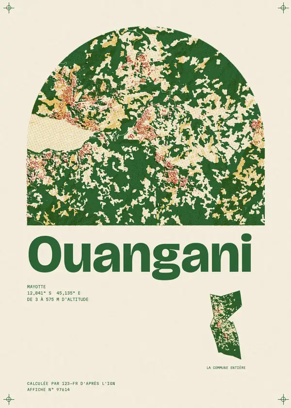 Affiche de Ouangani, calculée par 123-fr d'après l'IGN