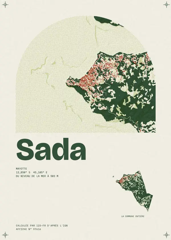 Affiche de Sada, calculée par 123-fr d'après l'IGN