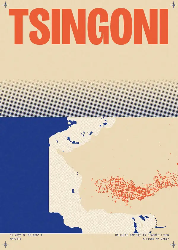 Affiche de Tsingoni, calculée par 123-fr d'après l'IGN