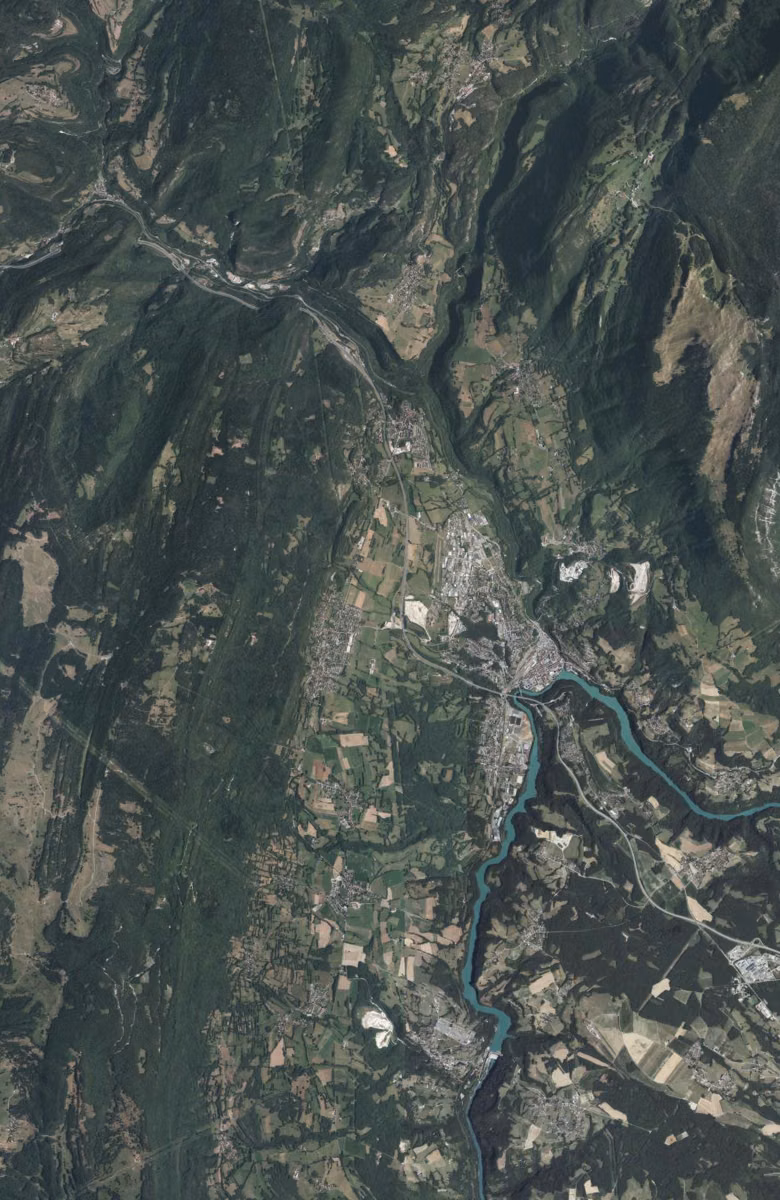 Valserhône aujourd'hui, le territoire vu du ciel