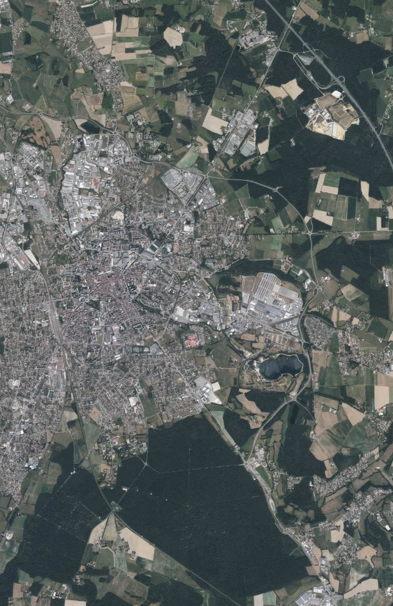 Bourg-en-Bresse aujourd'hui, le territoire vu du ciel