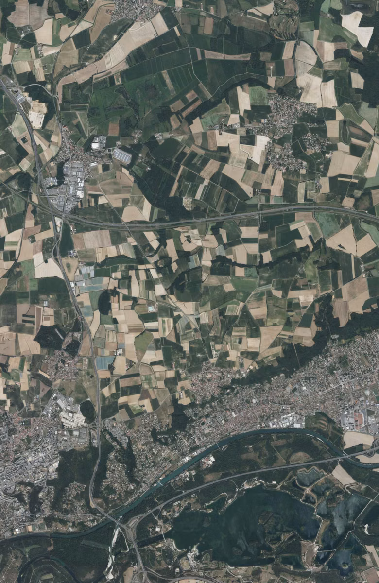 Miribel aujourd'hui, le territoire vu du ciel