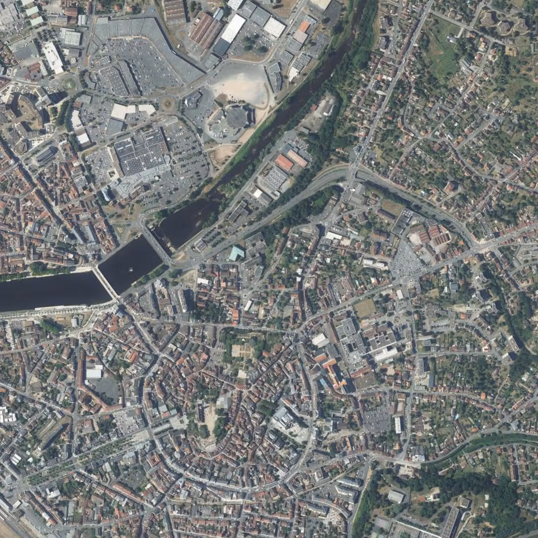 Montluçon aujourd'hui, le centre vu du ciel