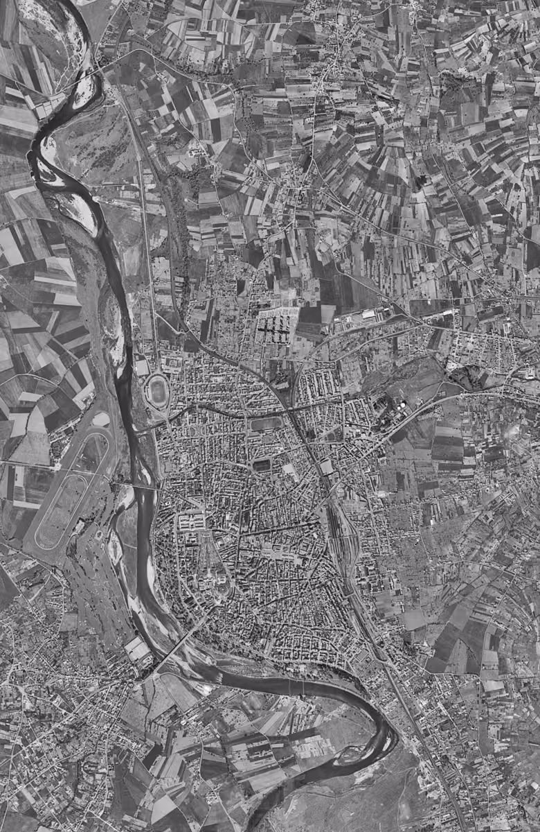 Vichy en 1954, le territoire vu du ciel, au même cadrage