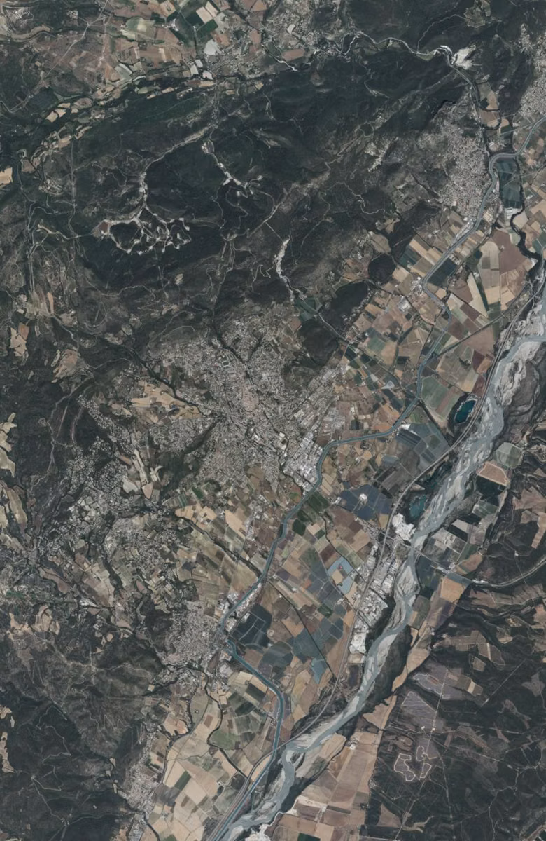 Manosque aujourd'hui, le territoire vu du ciel