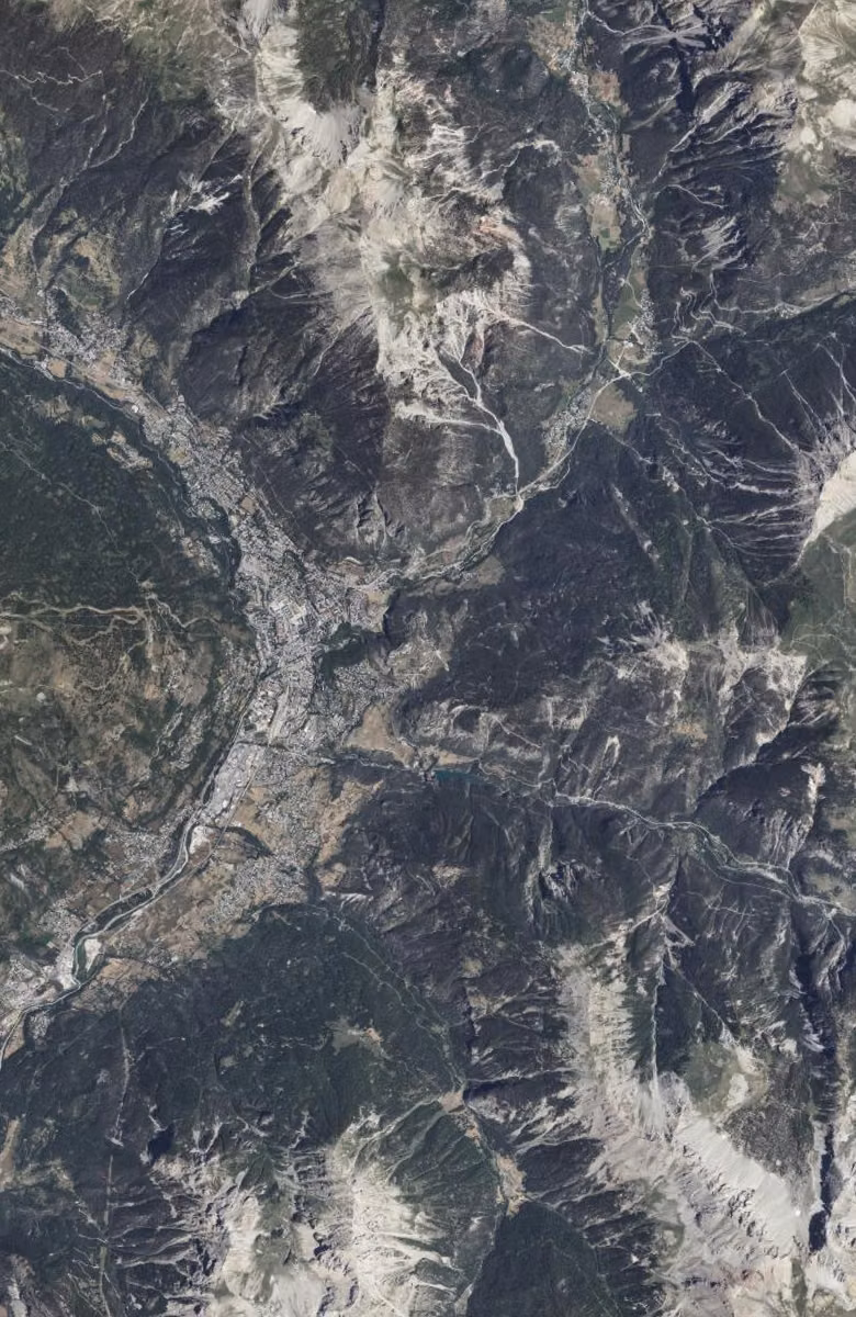 Briançon aujourd'hui, le territoire vu du ciel
