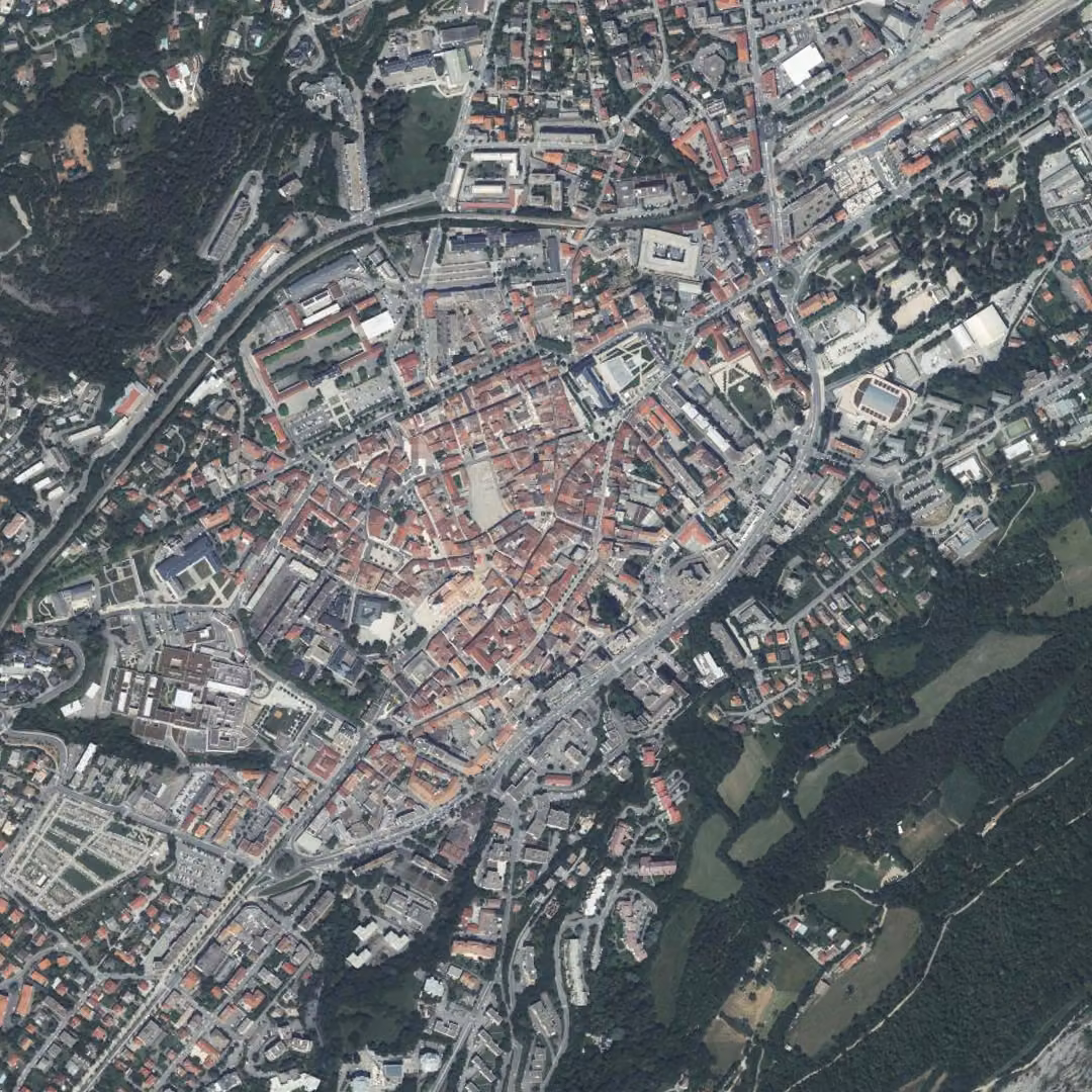 Gap aujourd'hui, le centre vu du ciel
