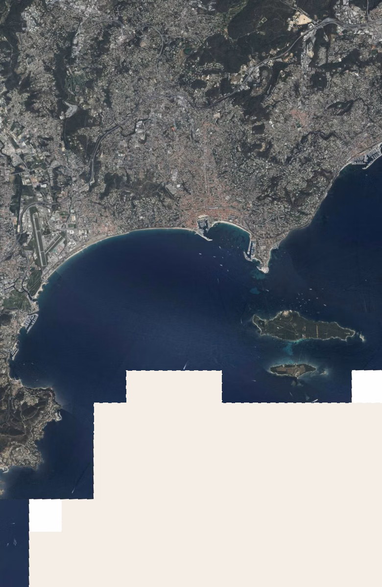 Cannes aujourd'hui, le territoire vu du ciel