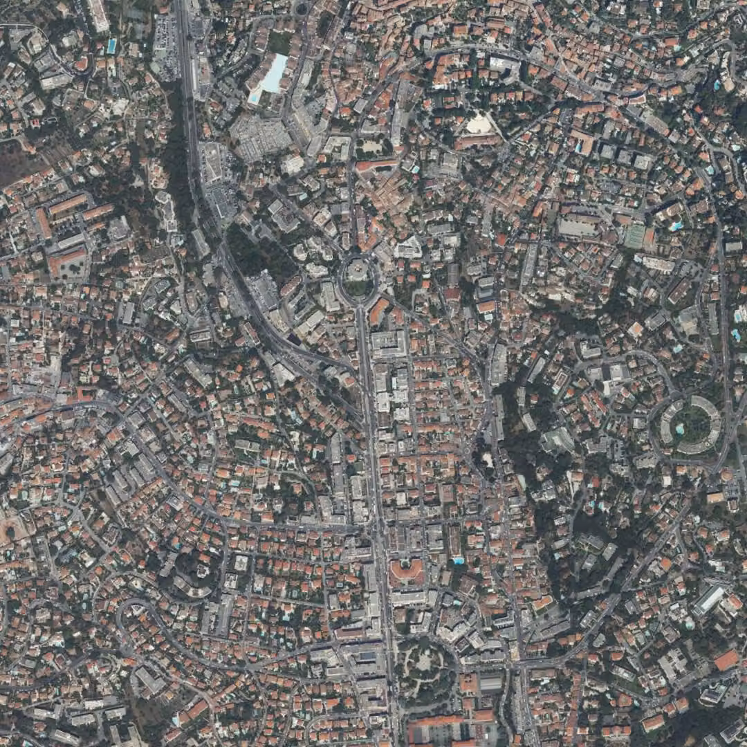 Le Cannet aujourd'hui, le centre vu du ciel