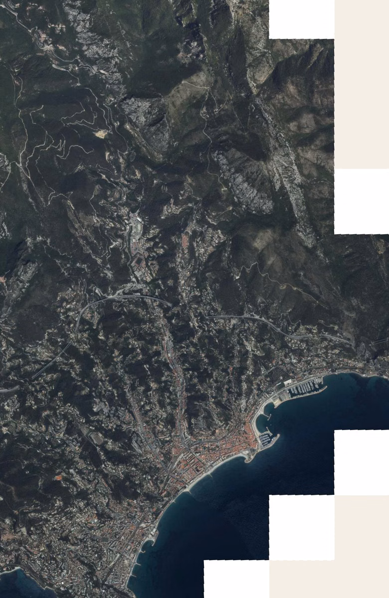 Menton aujourd'hui, le territoire vu du ciel