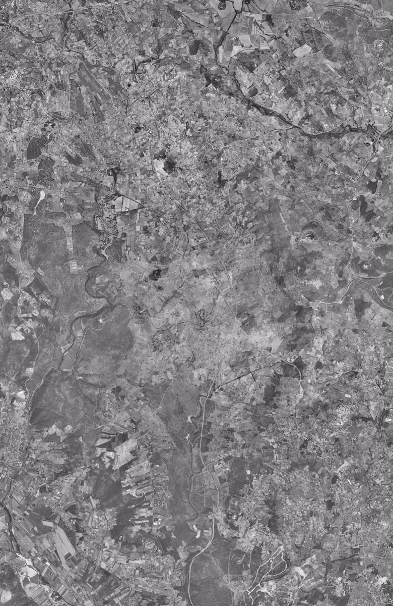 Mouans-Sartoux en 1958, le territoire vu du ciel, au même cadrage