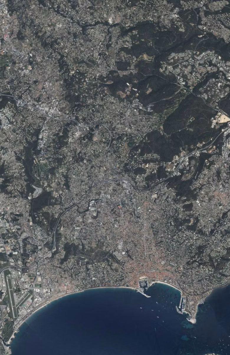 Mougins aujourd'hui, le territoire vu du ciel
