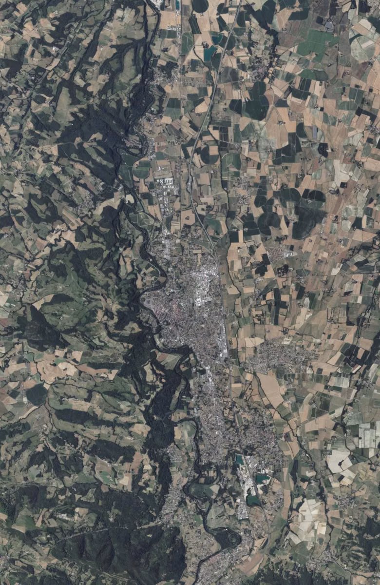 Pamiers aujourd'hui, le territoire vu du ciel