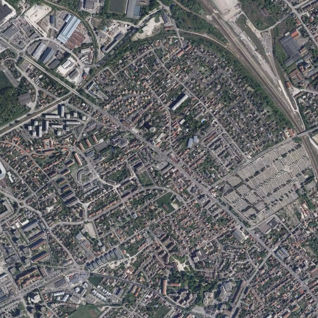 La Chapelle-Saint-Luc aujourd'hui, le centre vu du ciel