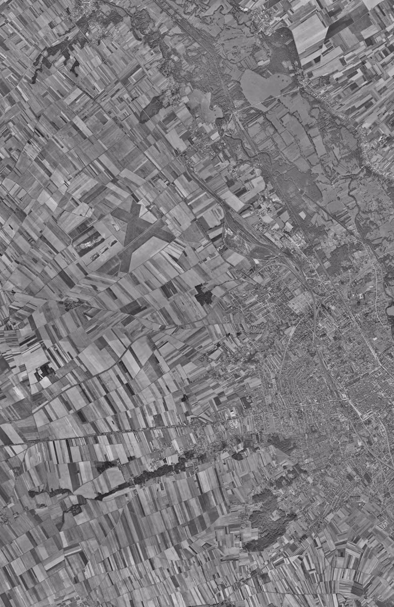 La Chapelle-Saint-Luc en 1953, le territoire vu du ciel, au même cadrage
