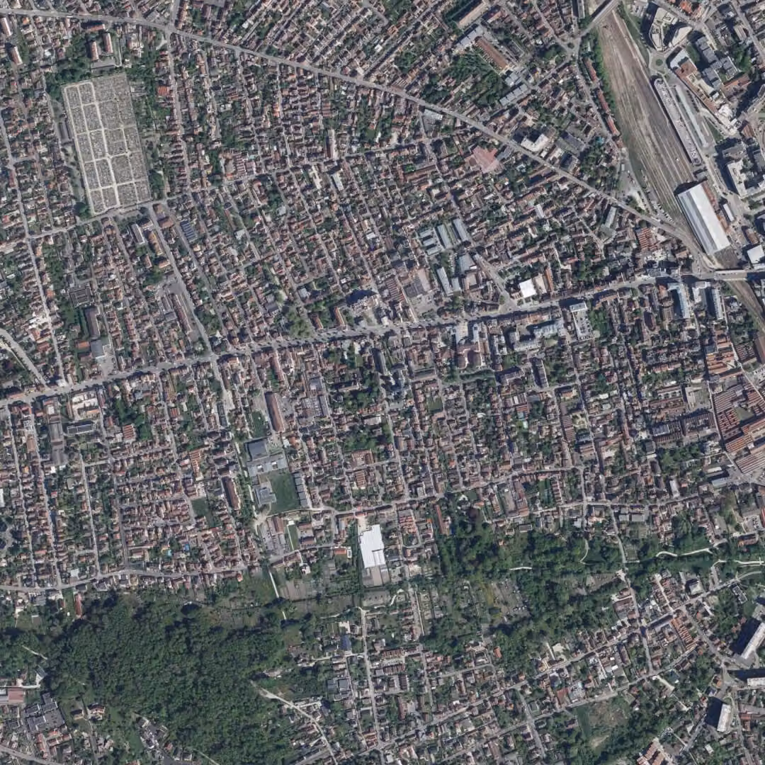 Sainte-Savine aujourd'hui, le centre vu du ciel