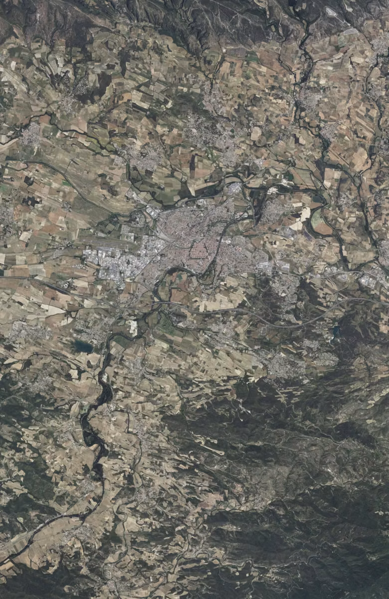 Carcassonne aujourd'hui, le territoire vu du ciel