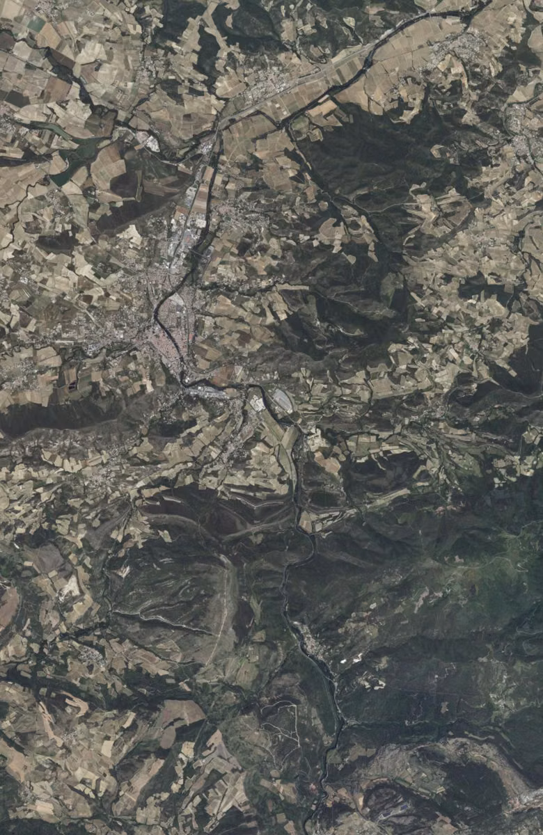 Limoux aujourd'hui, le territoire vu du ciel