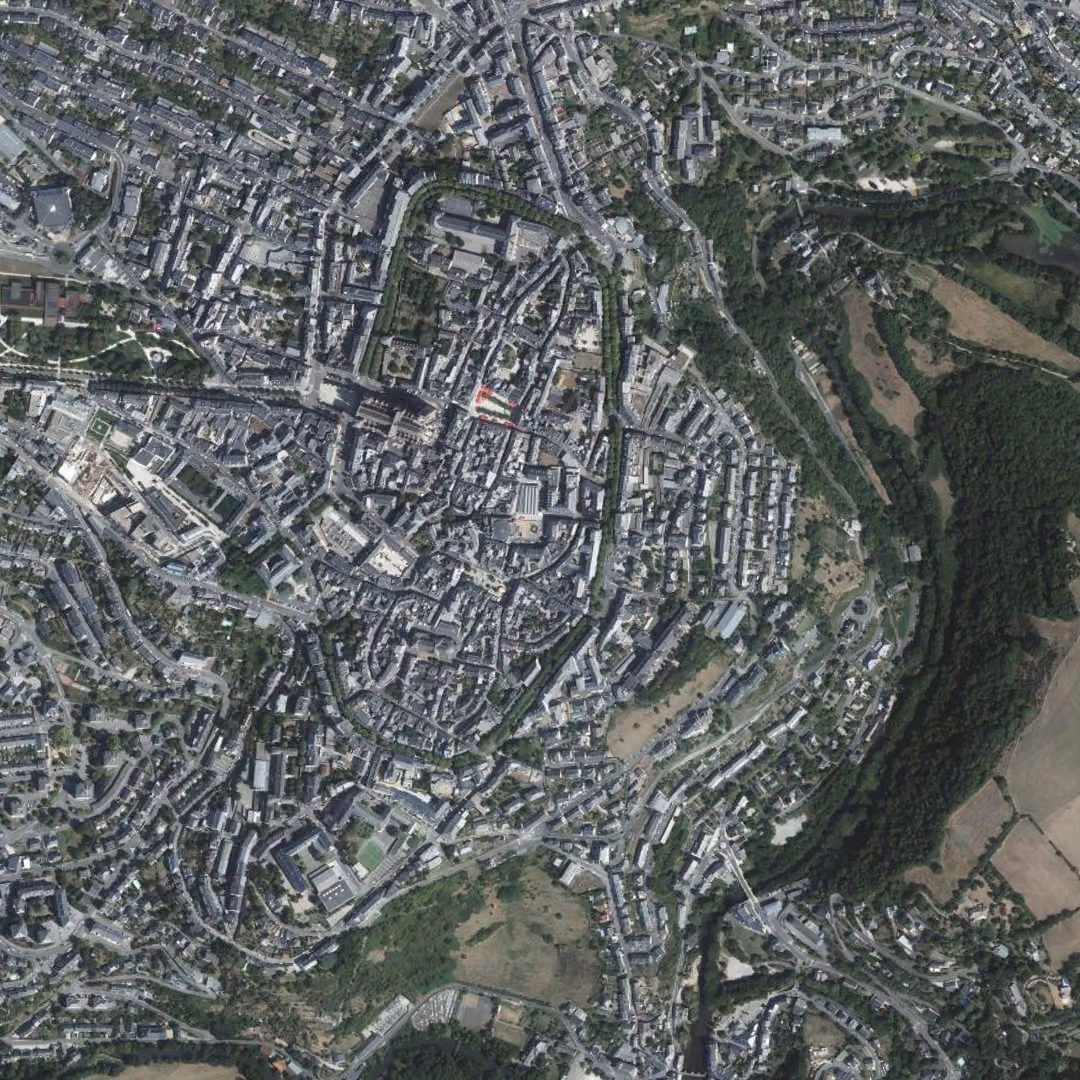 Rodez aujourd'hui, le centre vu du ciel