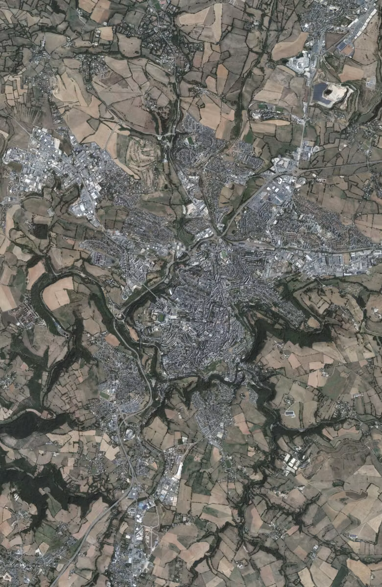 Rodez aujourd'hui, le territoire vu du ciel